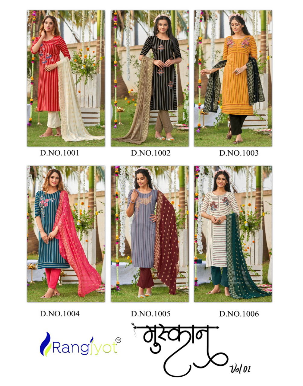 Rangjyot Muskan 1 New Exclusive Wear Fancy Kurti With Pant And Dupatta Readymade Collection